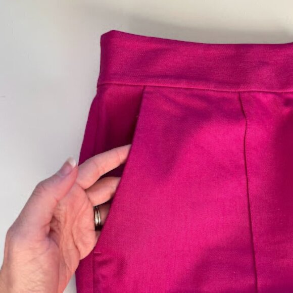 NWT Ann Taylor LOFT Pant Trouser Pink Boot Cut Flare Linen Pleat Barbiecore 10 - Picture 4 of 10